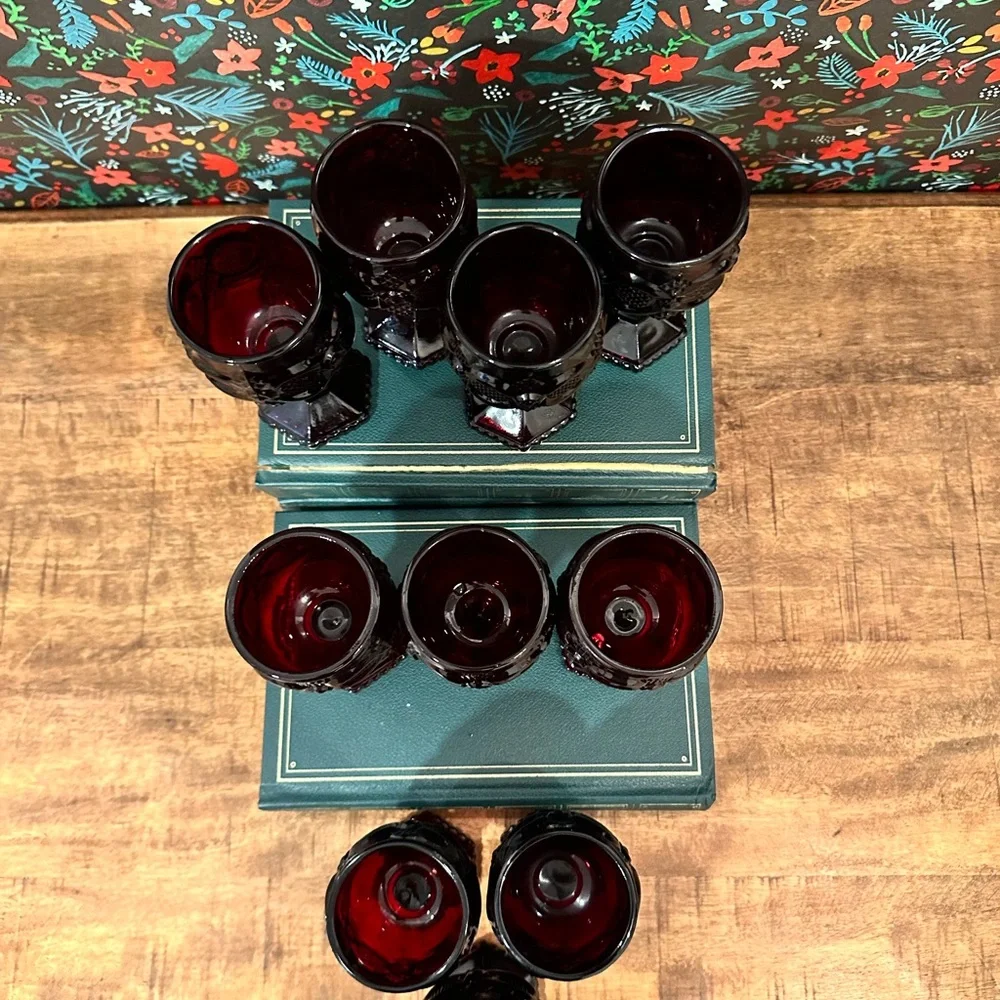 Cape Cod Ruby Wine Glasses by Avon